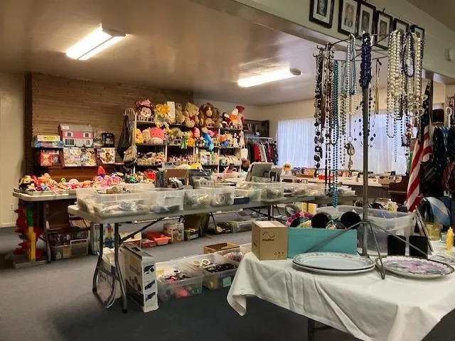 Tables filled with treasures at the Barn & Book Sale